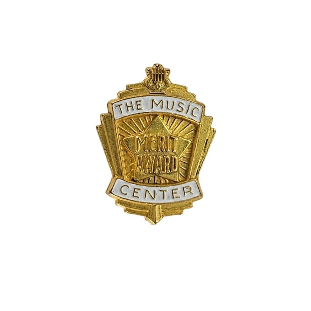 Vintage Merit Award Music Center Lapel Pin Brooch